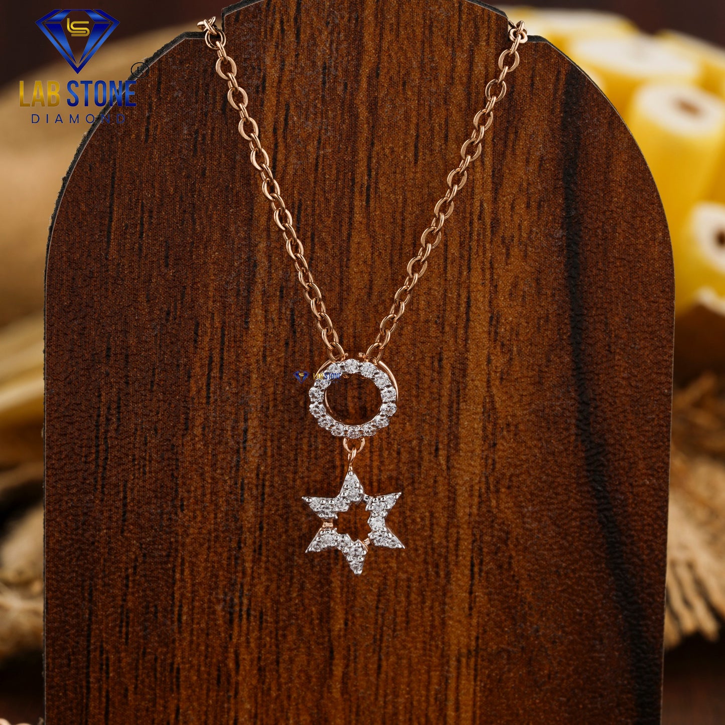 0.17 TDW Round Cut Diamond Custom Pendant with Chain