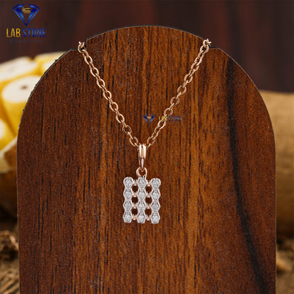 0.08 TDW Round Cut Diamond Custom Pendant with Chain