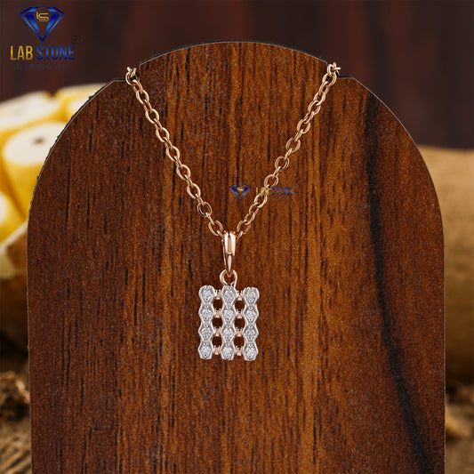 0.08 TDW Round Cut Diamond Custom Pendant with Chain