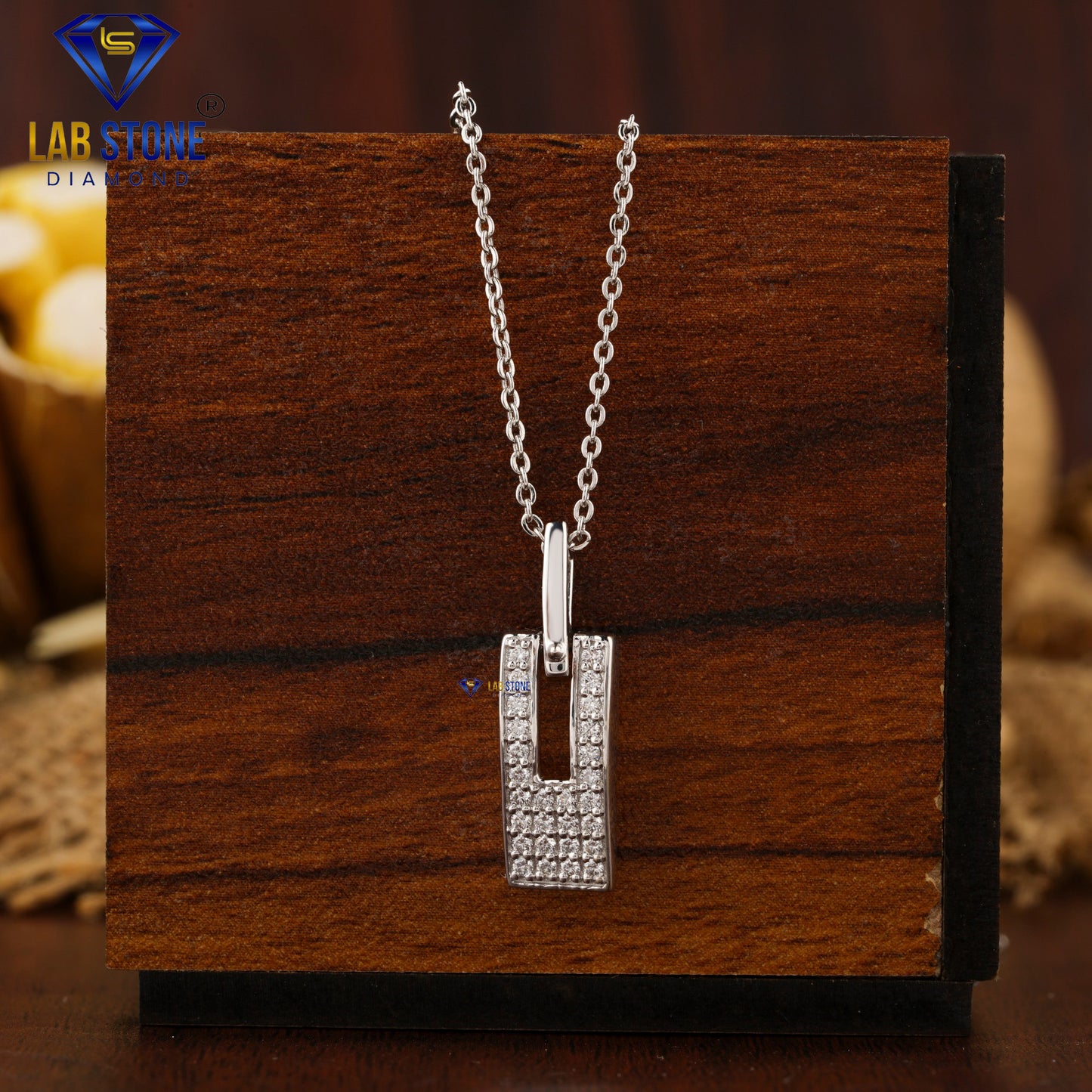 0.28 TDW Round Cut Diamond Custom Pendant with Chain
