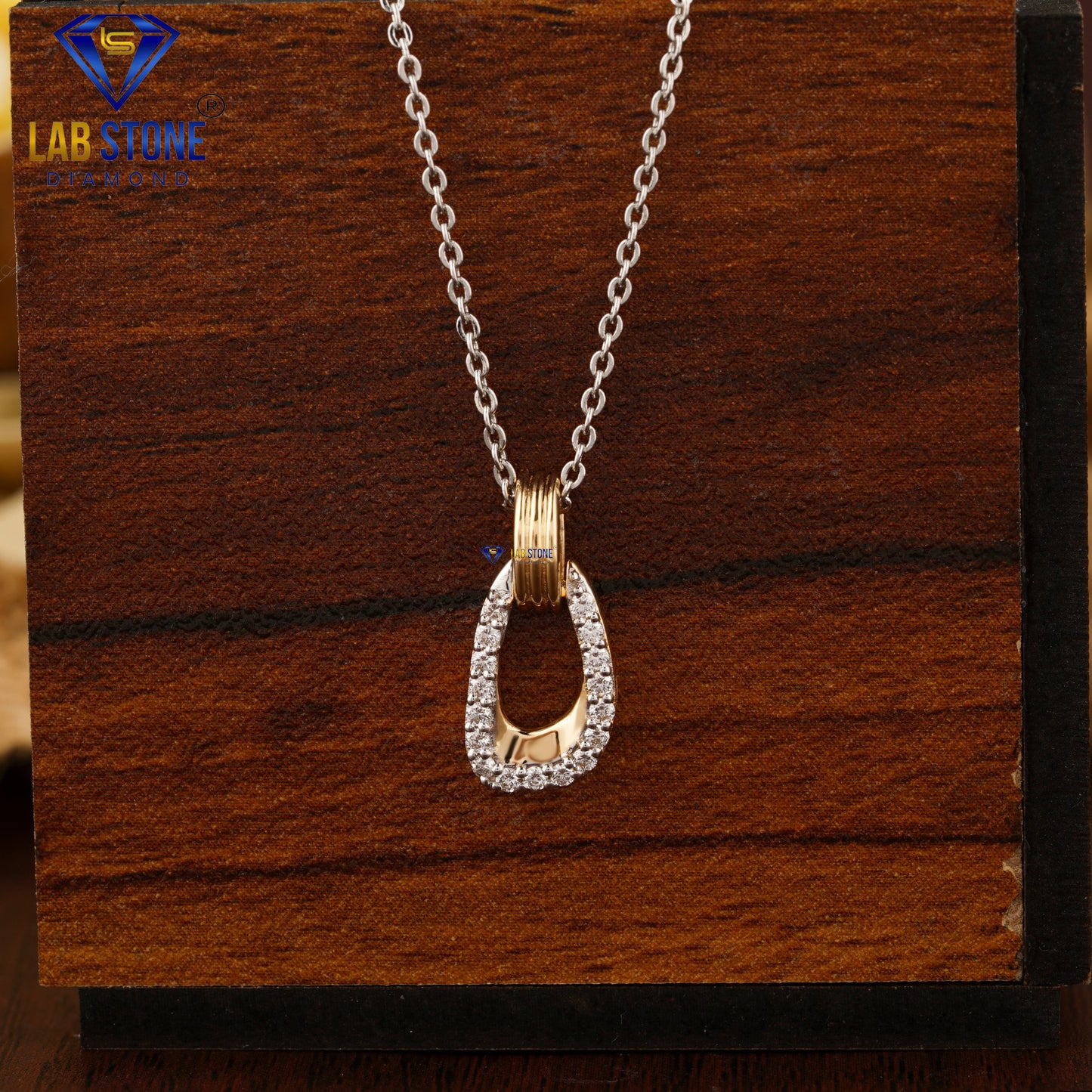 0.153 TDW Round Cut Diamond Custom Pendant with Chain