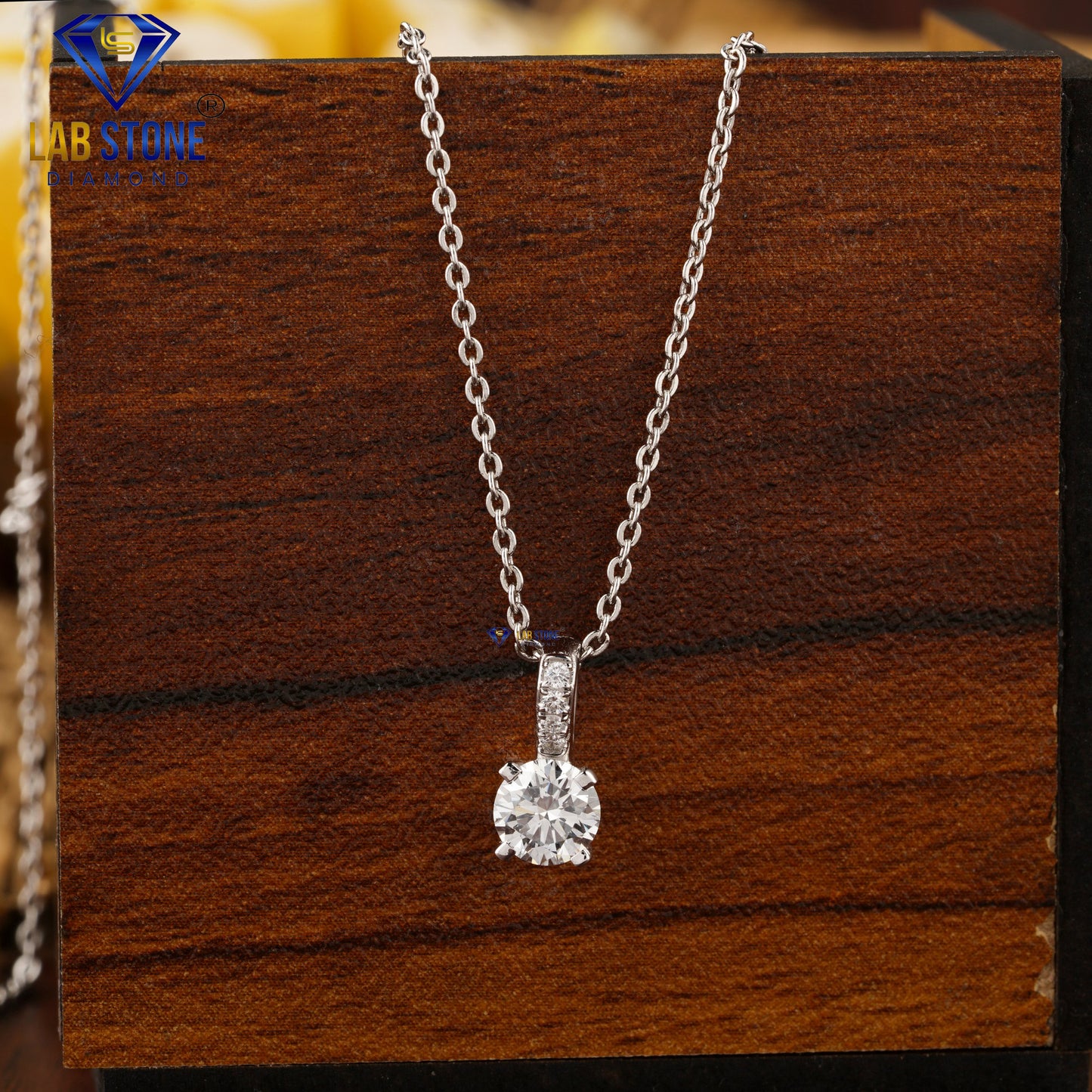 0.536 TDW Round Diamond Custom Pendant with Chain