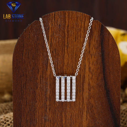 0.352 TDW Round Cut Diamond Custom Pendant With Chain