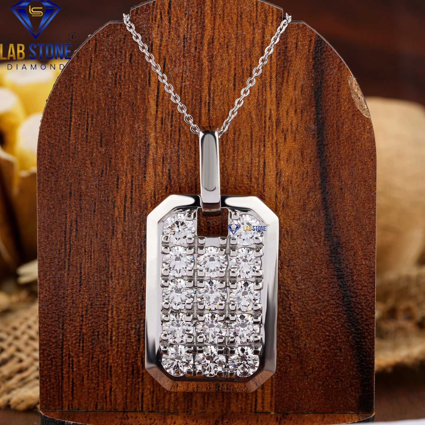 11.16 TDW Round Cut Diamond Pendant with Chain