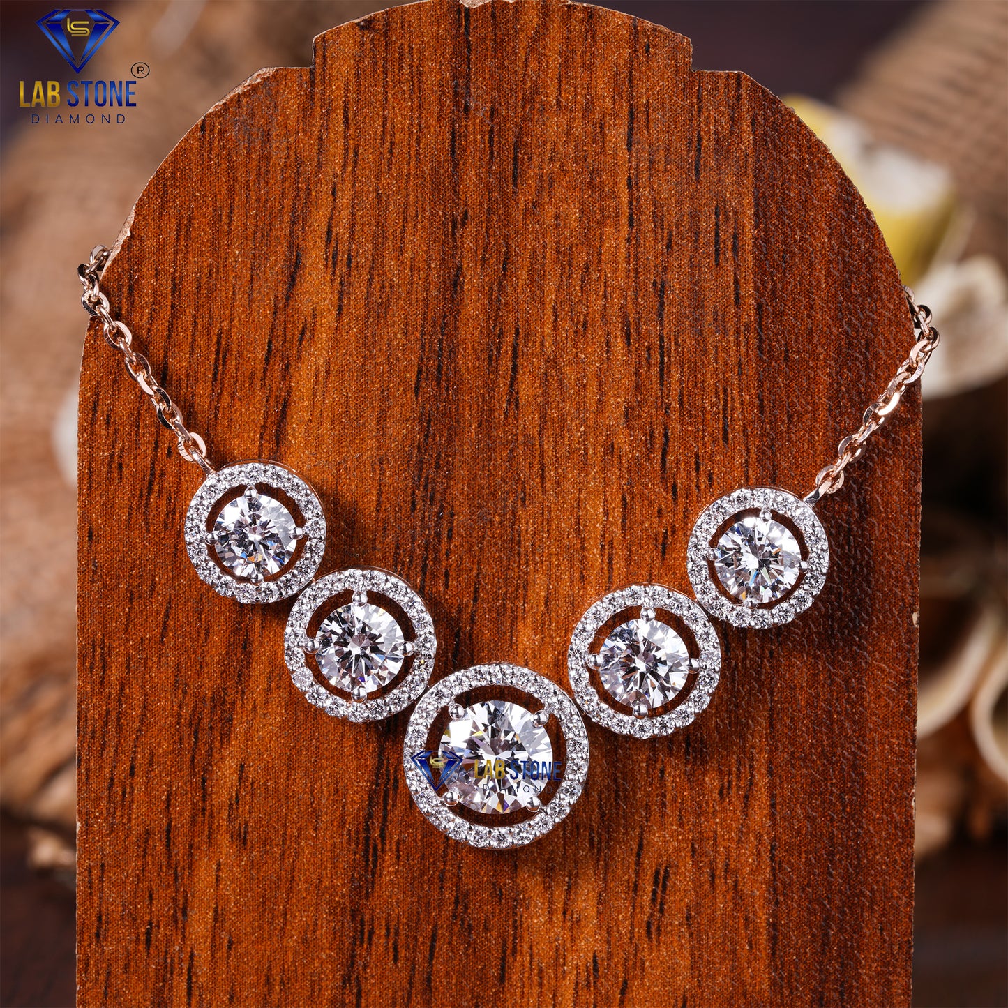 4.14 TDW Round Cut Diamond Custom Pendant with Chain