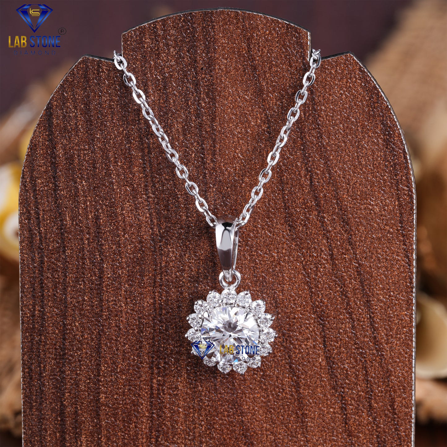 1.77 TDW Round Cut Diamond Custom Pendant with Chain