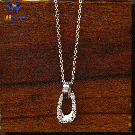 0.153 TDW Round Cut Diamond Custom Pendant with Chain