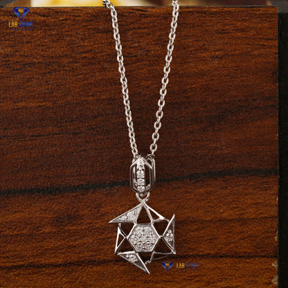 0.134 TDW Round Cut Diamond Custom Pendant with Chain