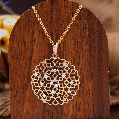 0.188 TDW Round Cut Diamond Custom Pendant with Chain