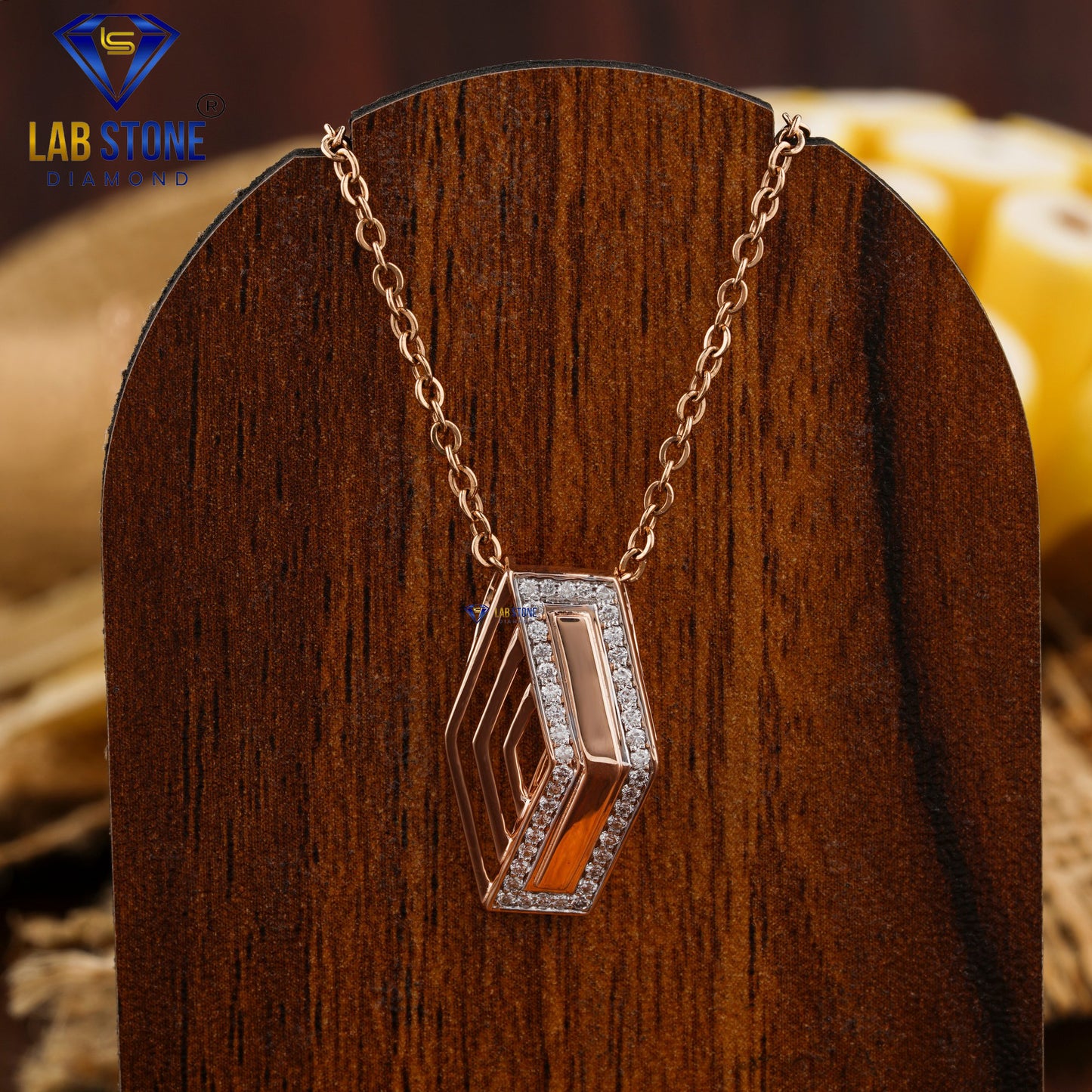 0.15 TDW Round Cut Diamond Custom Pendant with Chain