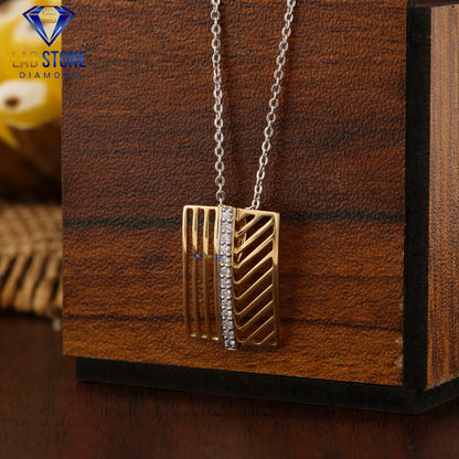 0.143 TDW Round Cut Diamond Custom Pendant with Chain