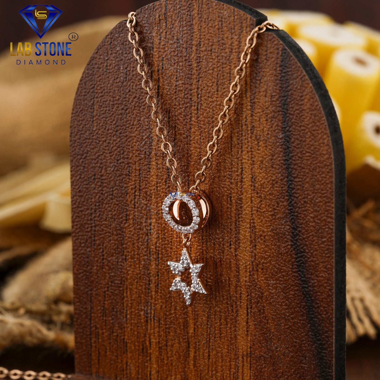 0.17 TDW Round Cut Diamond Custom Pendant with Chain