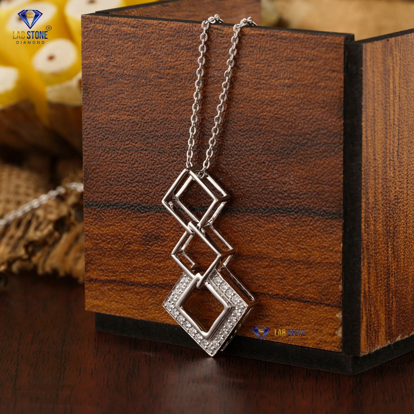 0.23 TDW Round Cut Diamond Custom Pendant with Chain