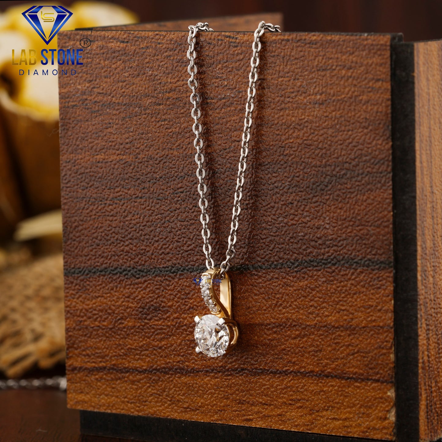 0.536 TDW Round Diamond Custom Pendant with Chain