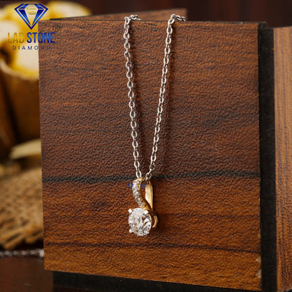 0.536 TDW Round Diamond Custom Pendant with Chain