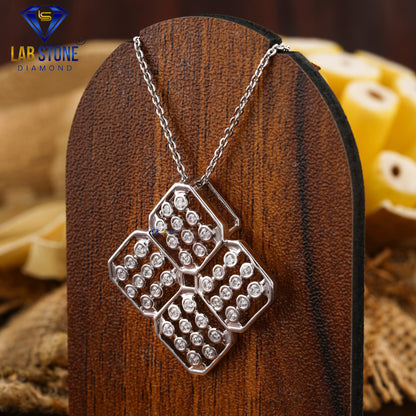 0.49 TDW Round Cut Diamond Custom Pendant with Chain