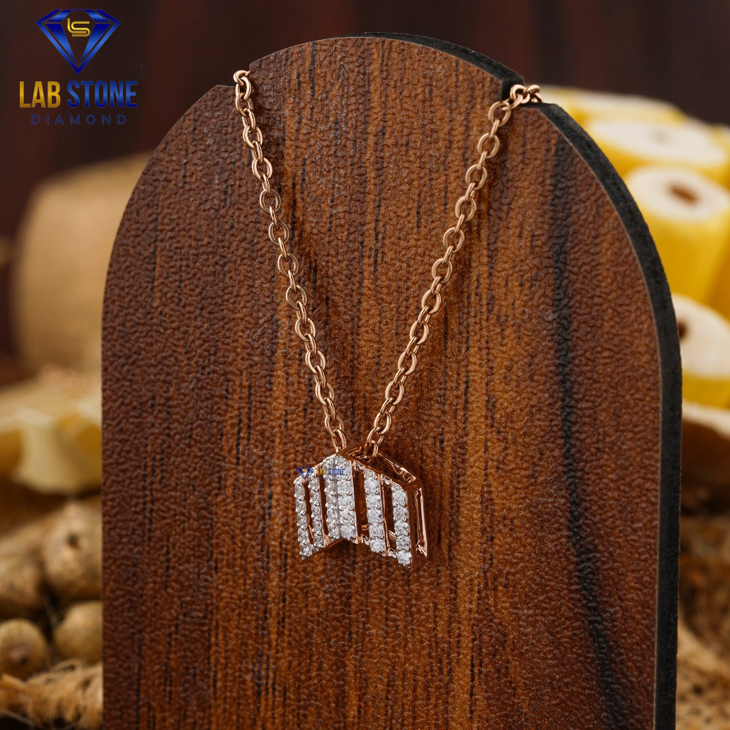0.15 TDW Round Cut Diamond Custom Pendant with Chain