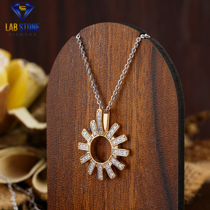 0.342 TDW Round Cut Diamond Custom Pendant with Chain