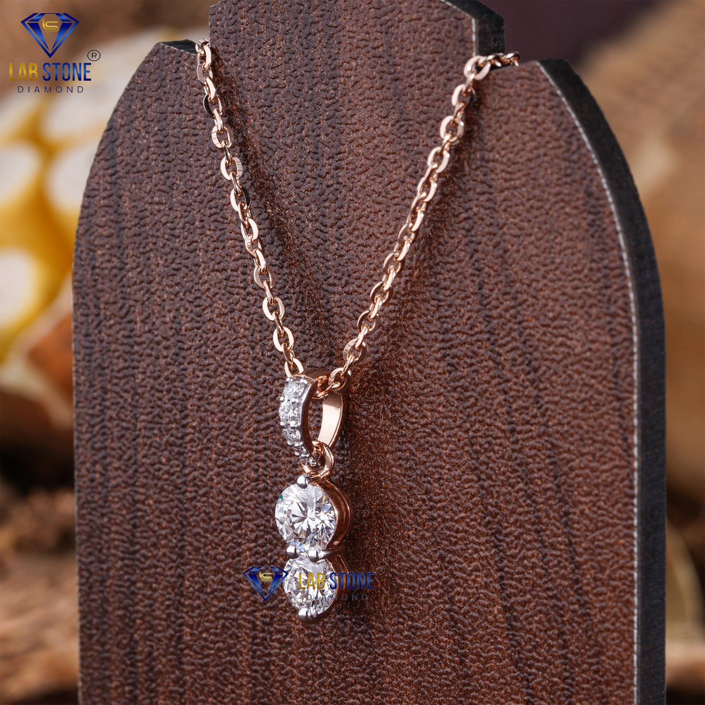 0.86 TDW Round Cut Diamond Custom Pendant with Chain