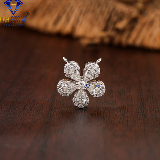 0.70 TDW Round & Pear Cut Diamond Custom Pendant