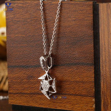 0.134 TDW Round Cut Diamond Custom Pendant with Chain