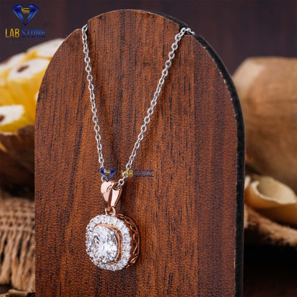 1.72 TDW Round Cut Diamond Custom Pendant with Chain