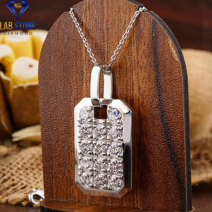 11.16 TDW Round Cut Diamond Pendant with Chain