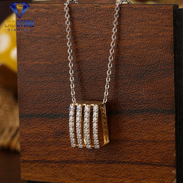 0.352 TDW Round Cut Diamond Custom Pendant with Chain