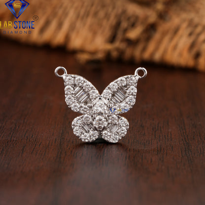 0.769 TDW Round & Baguette Cut Diamond Custom Pendant