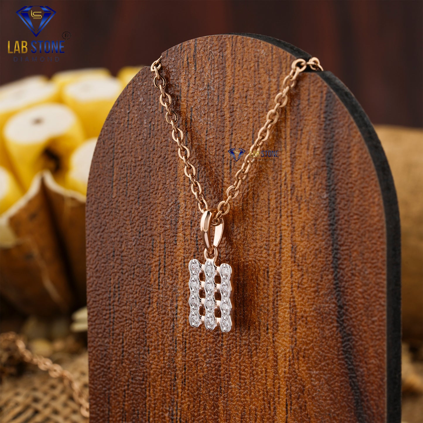 0.08 TDW Round Cut Diamond Custom Pendant with Chain