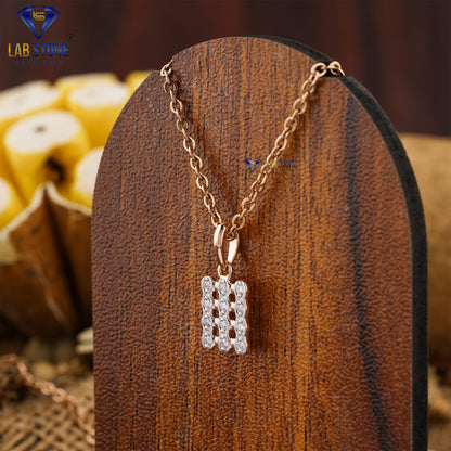 0.08 TDW Round Cut Diamond Custom Pendant with Chain