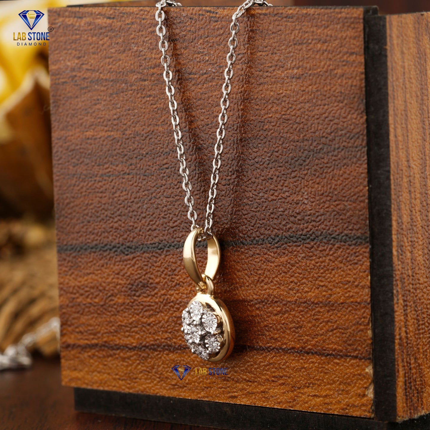 0.077 TDW Round Diamond Custom Pendant with Chain