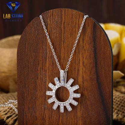0.342 TDW Round Cut Diamond Custom Pendant with Chain
