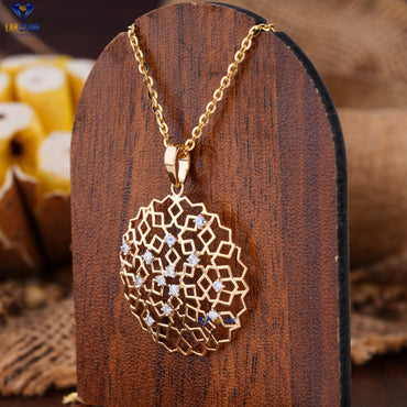 0.188 TDW Round Cut Diamond Custom Pendant with Chain