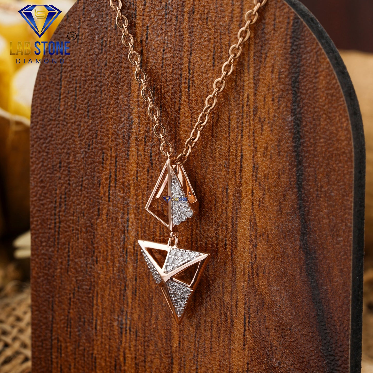 0.11 TDW Round Cut Diamond Custom Pendant with Chain