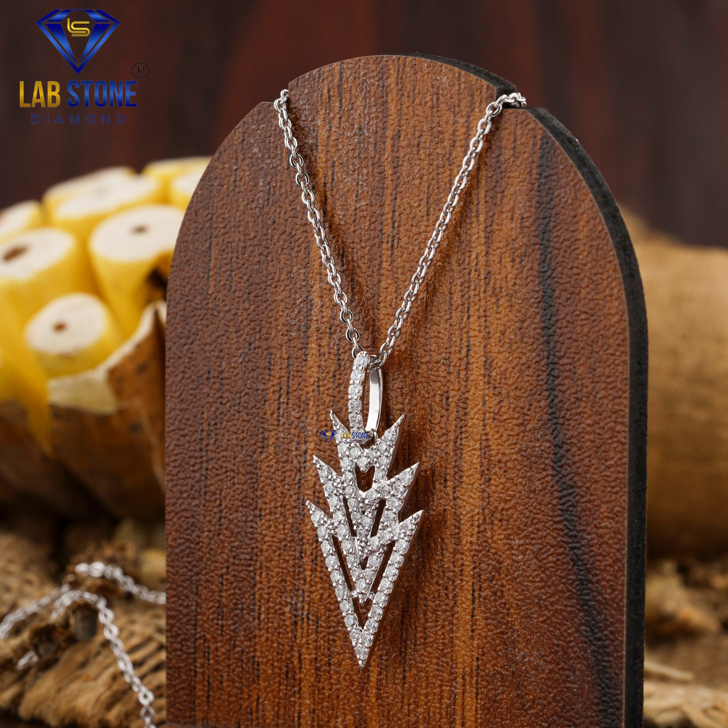 0.41 TDW Round Cut Diamond Custom Pendant with Chain