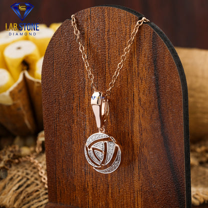 0.12 TDW Round Cut Diamond Custom Pendant with Chain