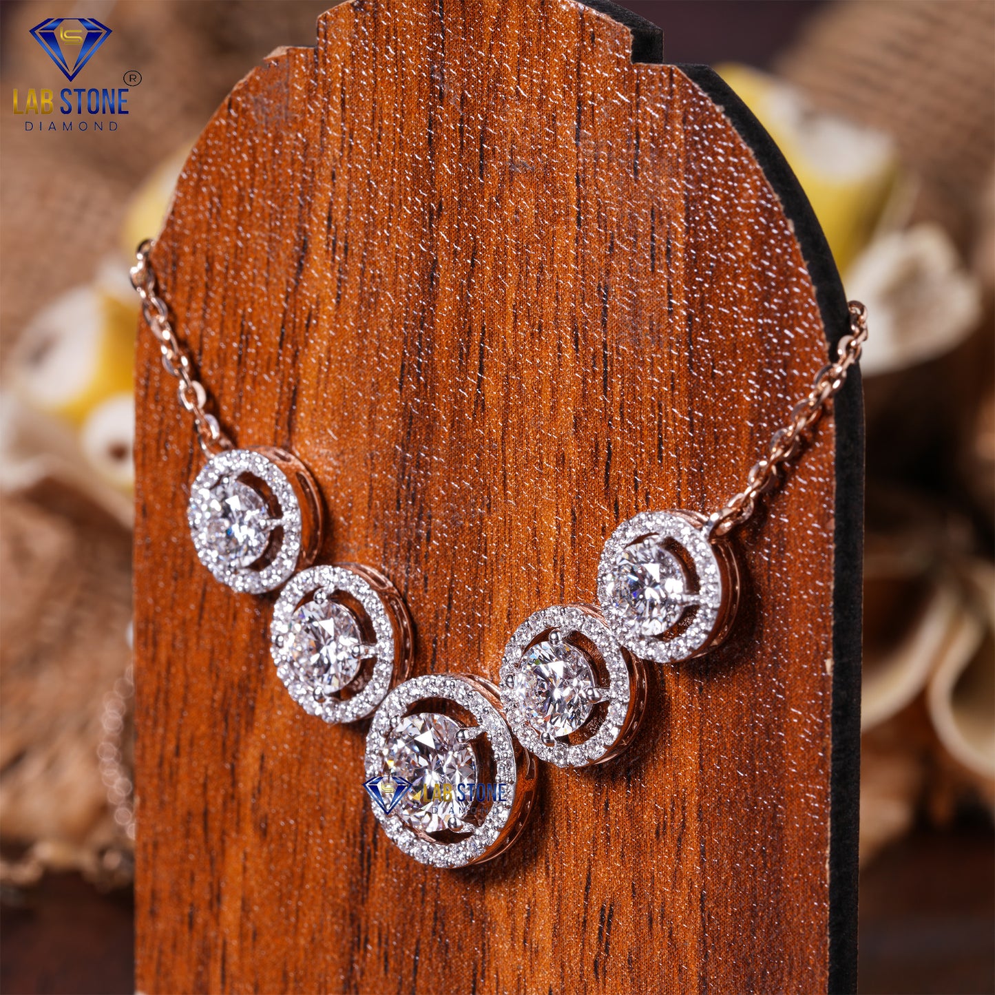 4.14 TDW Round Cut Diamond Custom Pendant with Chain