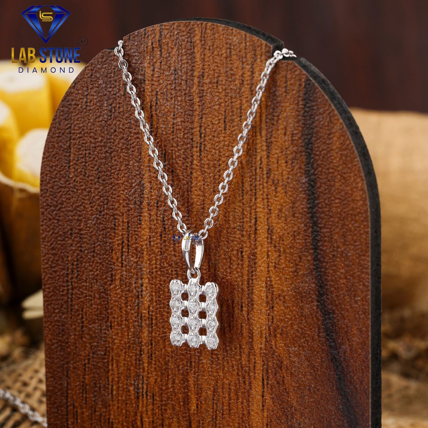 0.08 TDW Round Cut Diamond Custom Pendant with Chain