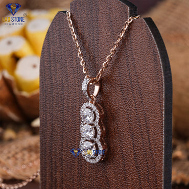 1.366 TDW Round Cut Diamond Custom Pendant with Chain