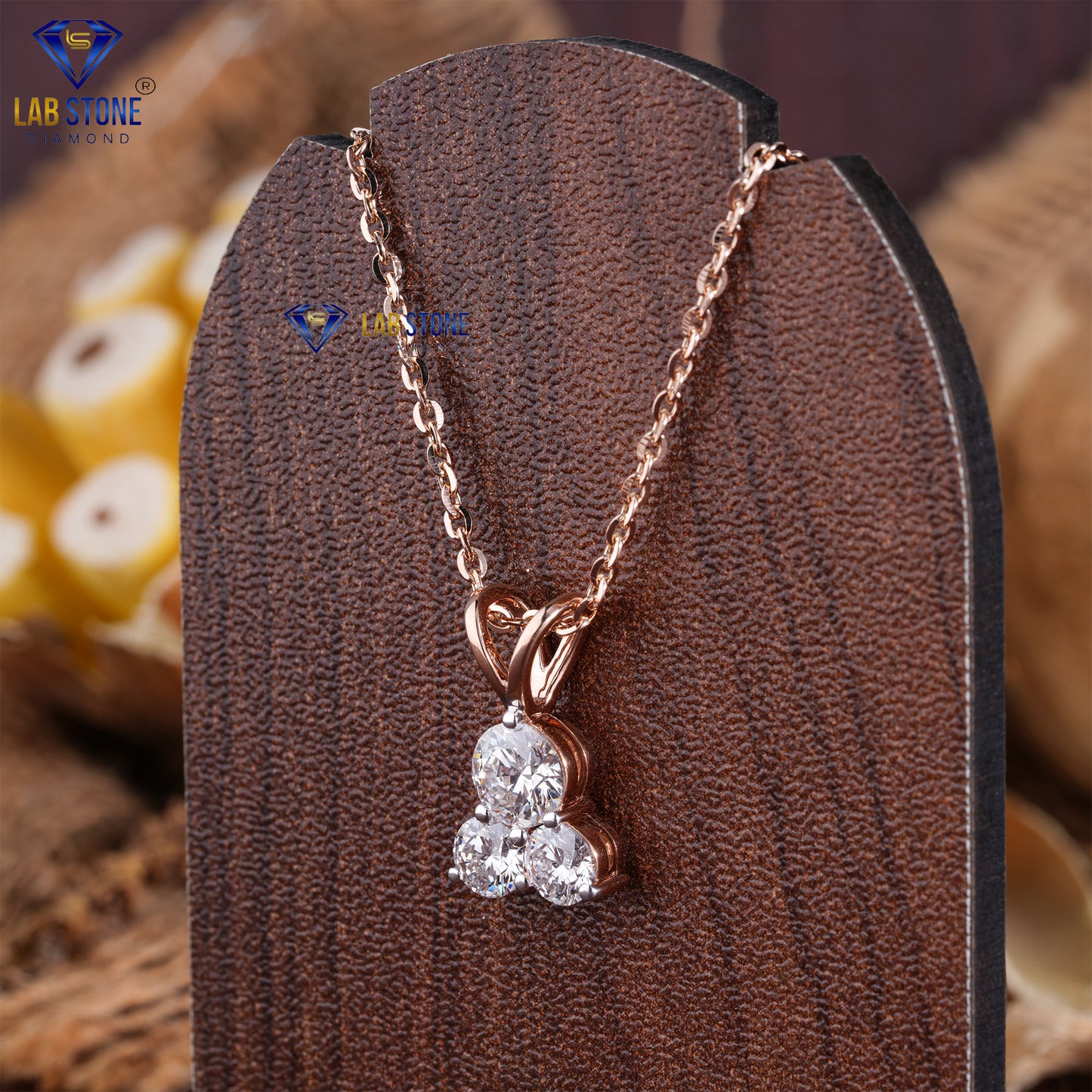 1.36 TDW Round Cut Diamond Custom Pendant with Chain
