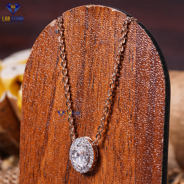 1.10 TDW Round & Oval Cut Diamond Custom Pendant with Chain