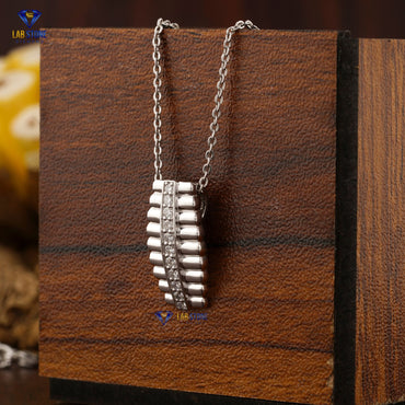 0.178 TDW Round Cut Diamond Custom Pendant with Chain