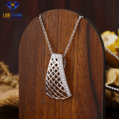 0.204 TDW Round Cut Diamond Custom Pendant With Chain