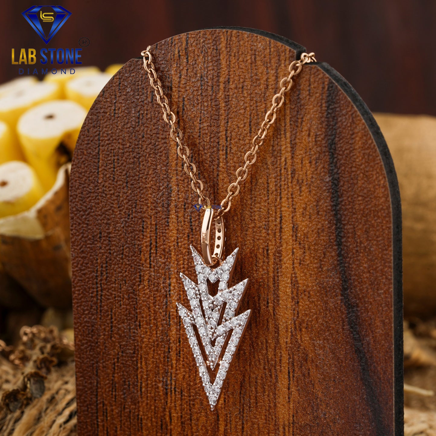 0.41 TDW Round Cut Diamond Custom Pendant with Chain