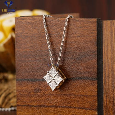 0.072 TDW Round Diamond Custom Pendant with Chain