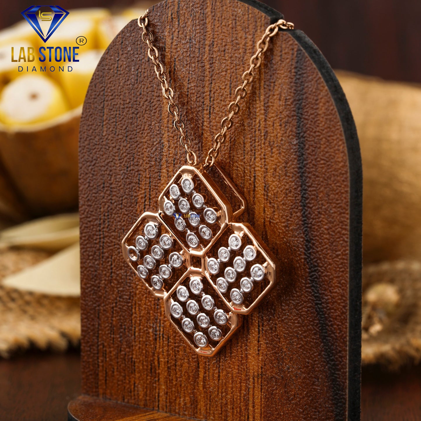 0.49 TDW Round Cut Diamond Custom Pendant with Chain