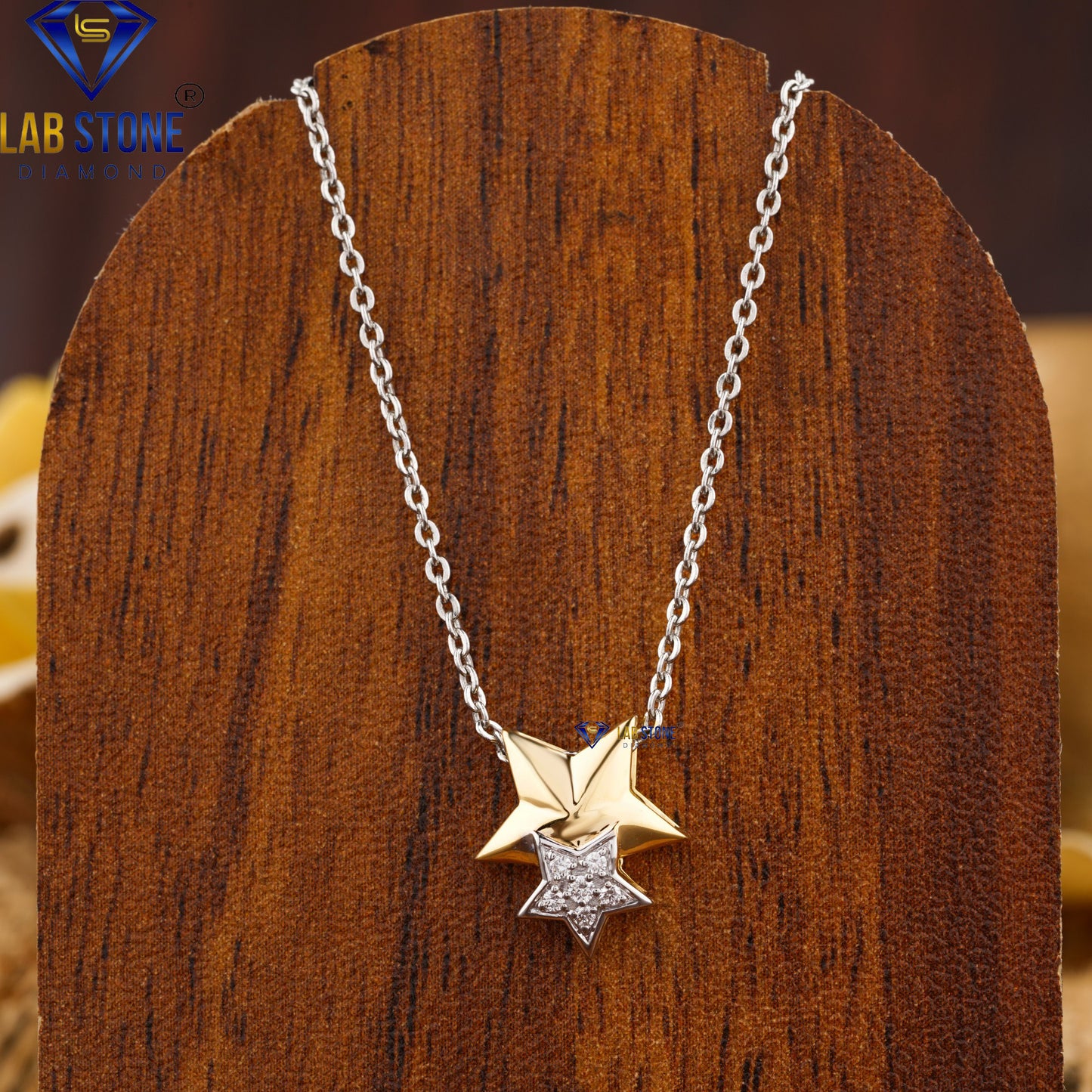 0.04 TDW Round Cut Diamond Pendant with Chai