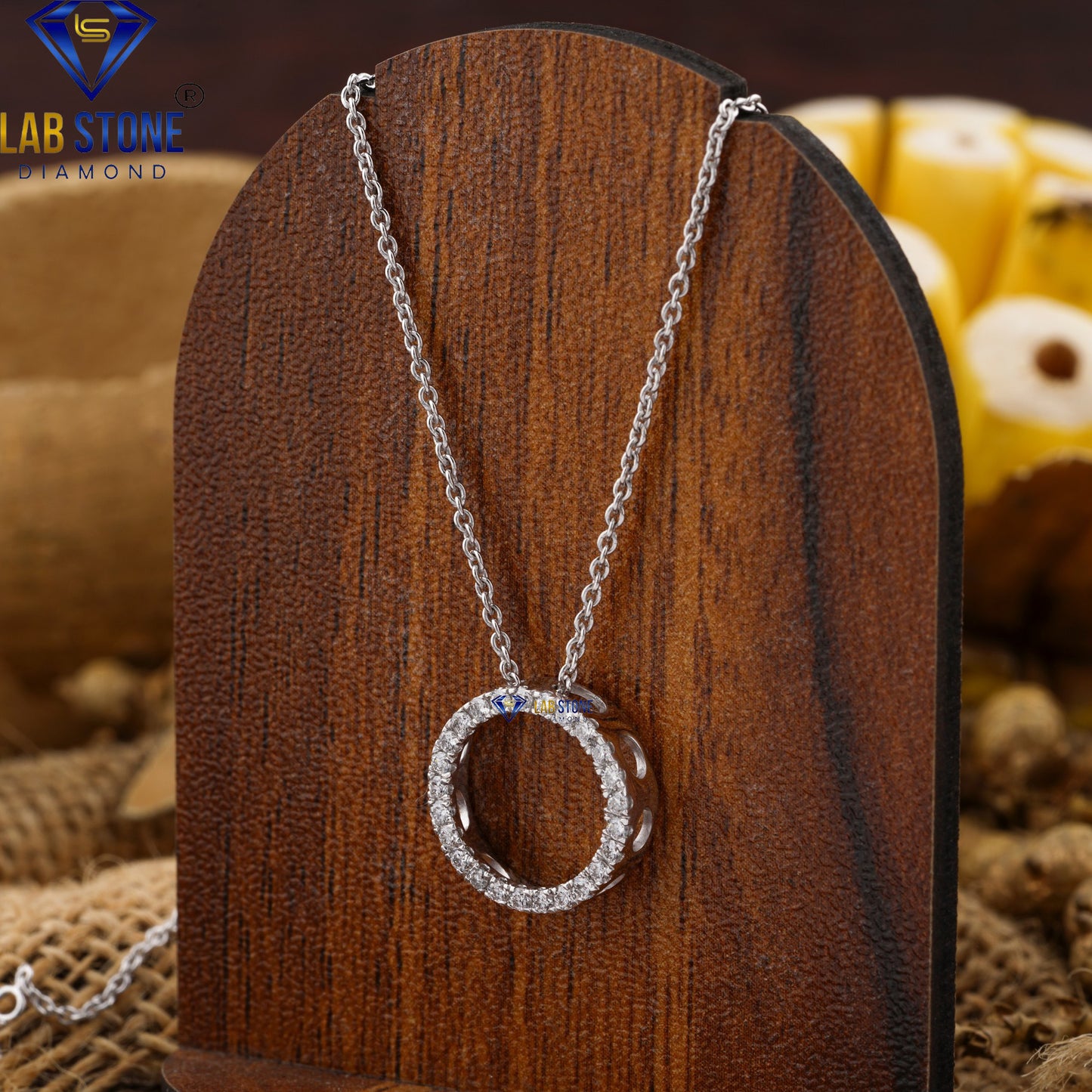 0.23 TDW Round Cut Diamond Custom Pendant with Chain
