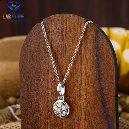 0.07 TDW Round Cut Diamond Custom Pendant with Chain